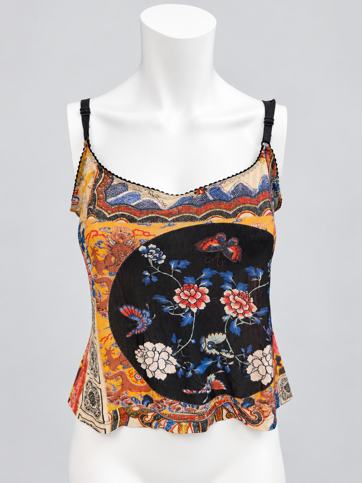Roberto Cavalli oriental print camisole top