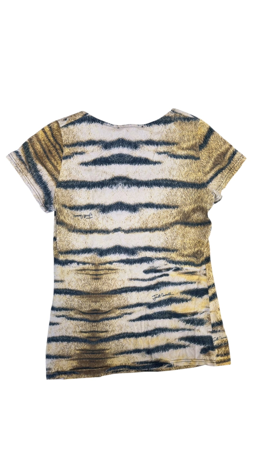 Just Cavalli 2000s tiger print short sleeve top