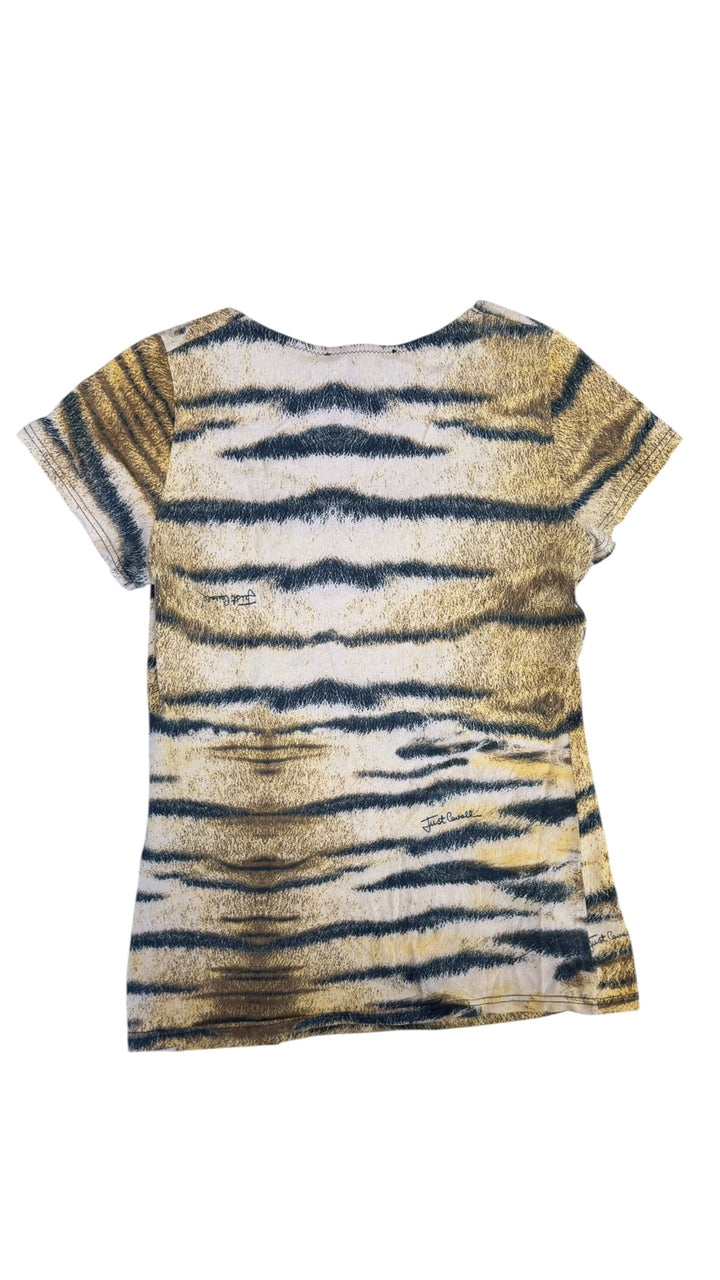 Just Cavalli 2000s tiger print short sleeve top