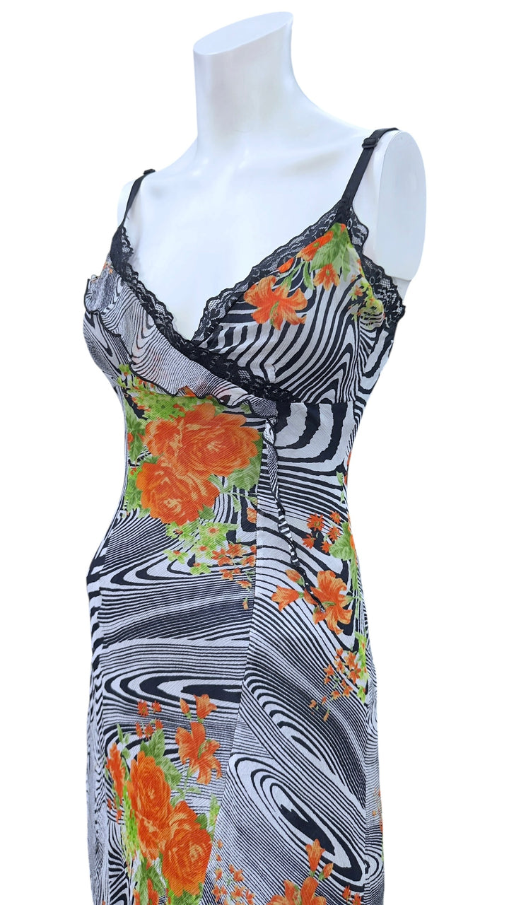 Vintage silk floral slip dress
