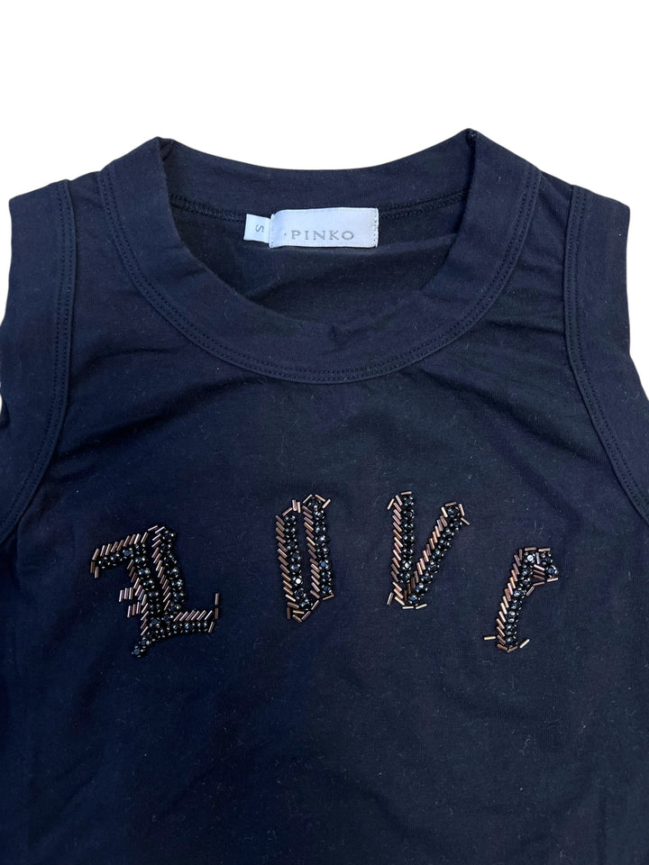 Pinko 2000’s BEADED CROSS sleeveless top women’s small