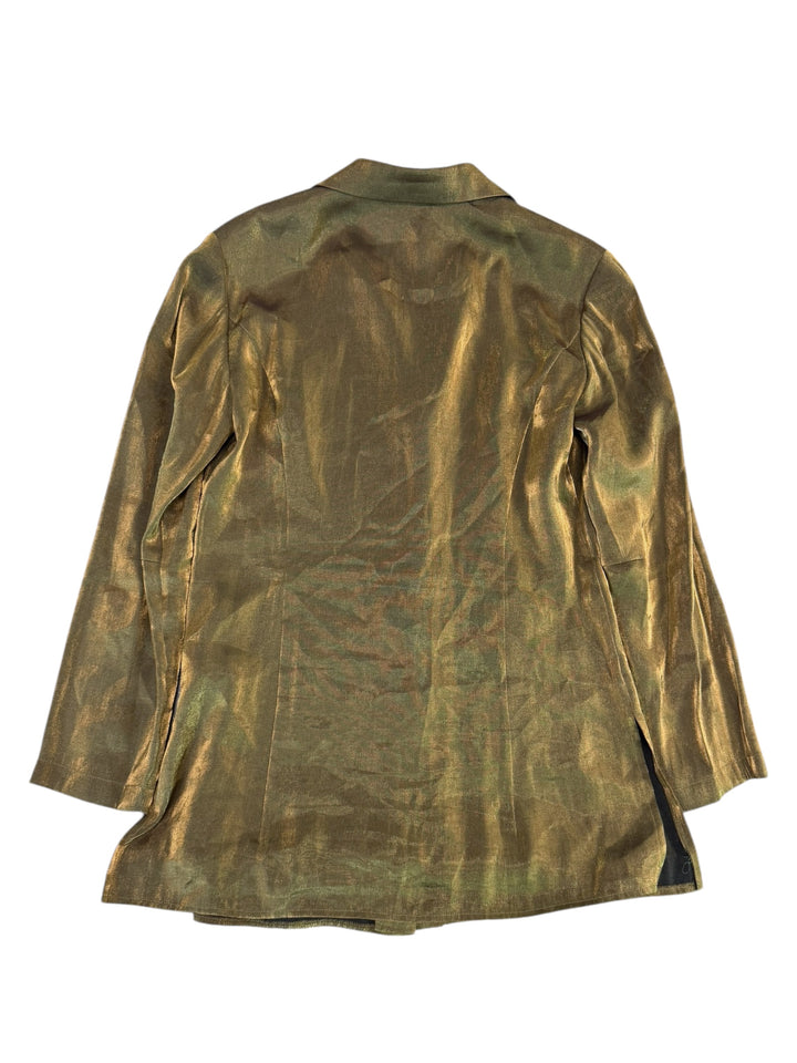 Vintage gold metallic longline blazer medium