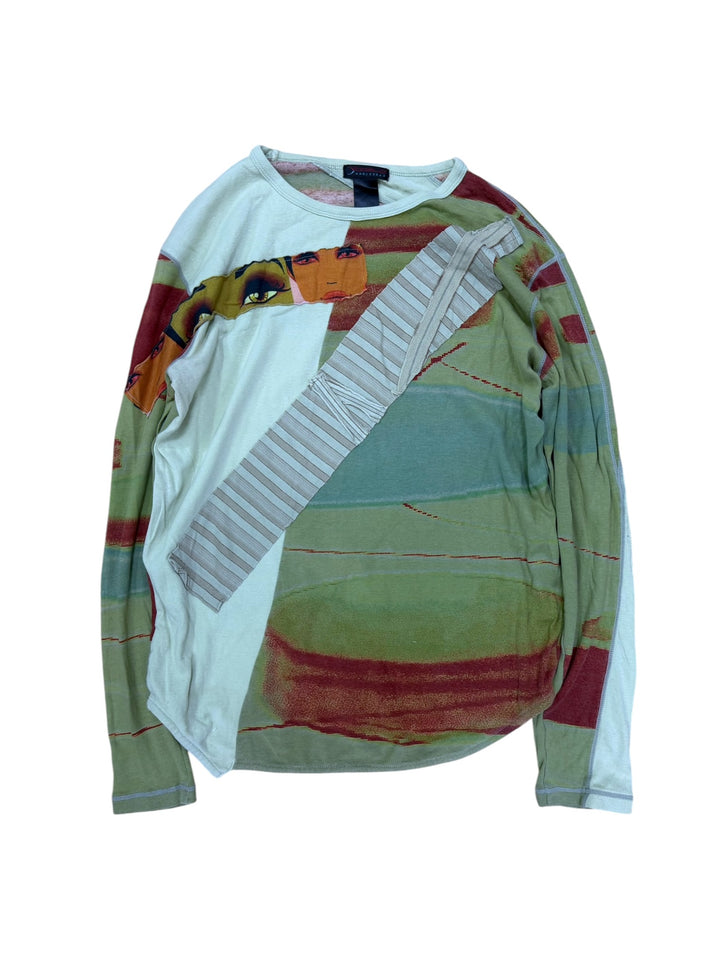 Custo Barcelona patchwork graphic long sleeve top