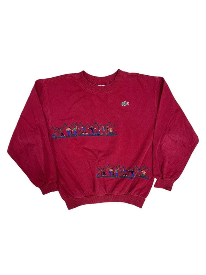Chemise Lacoste 1980’s vintage embroidery ski sweatshirt women's small