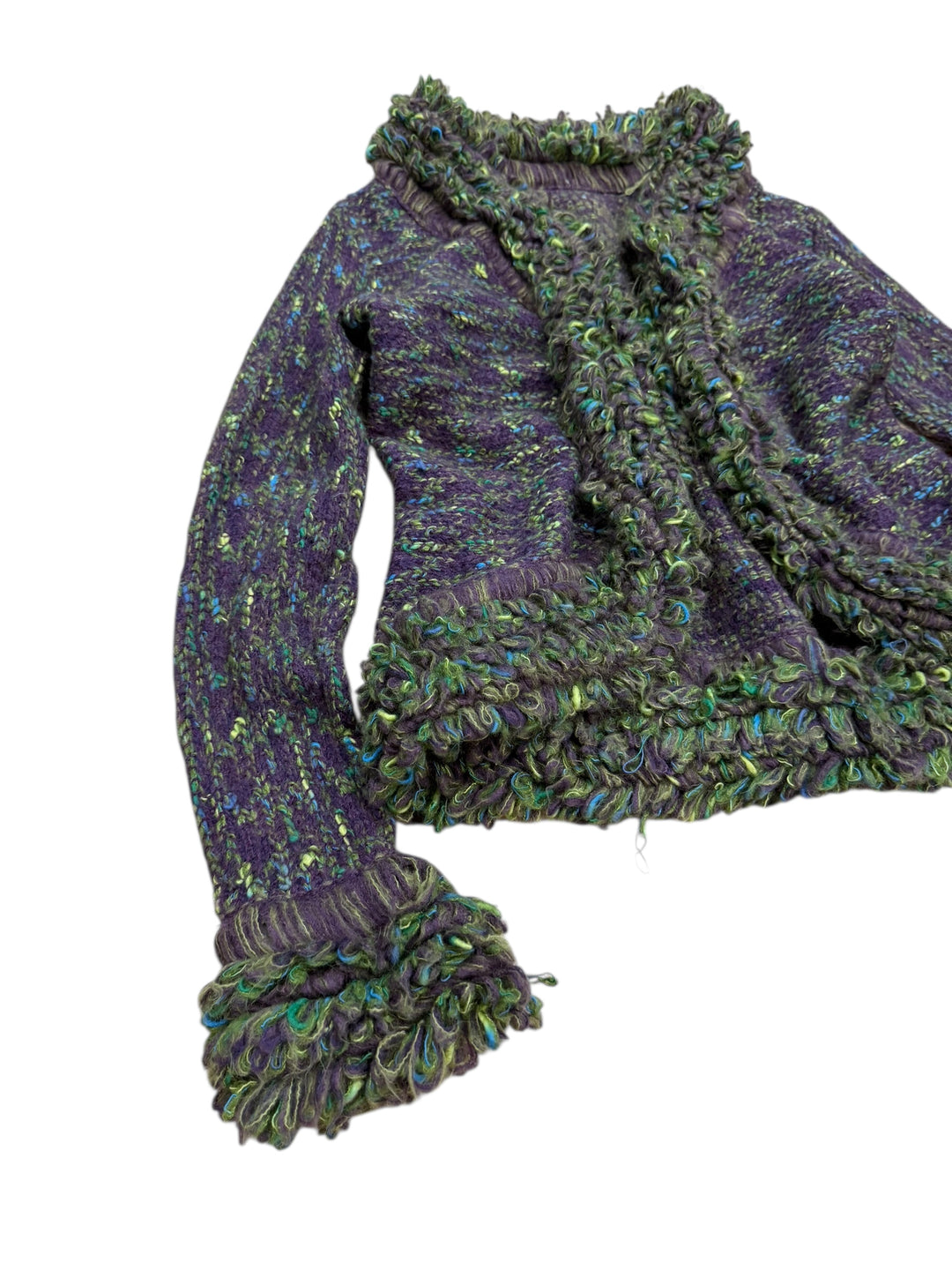 Vintage Italian funky boucle knit cardigan small