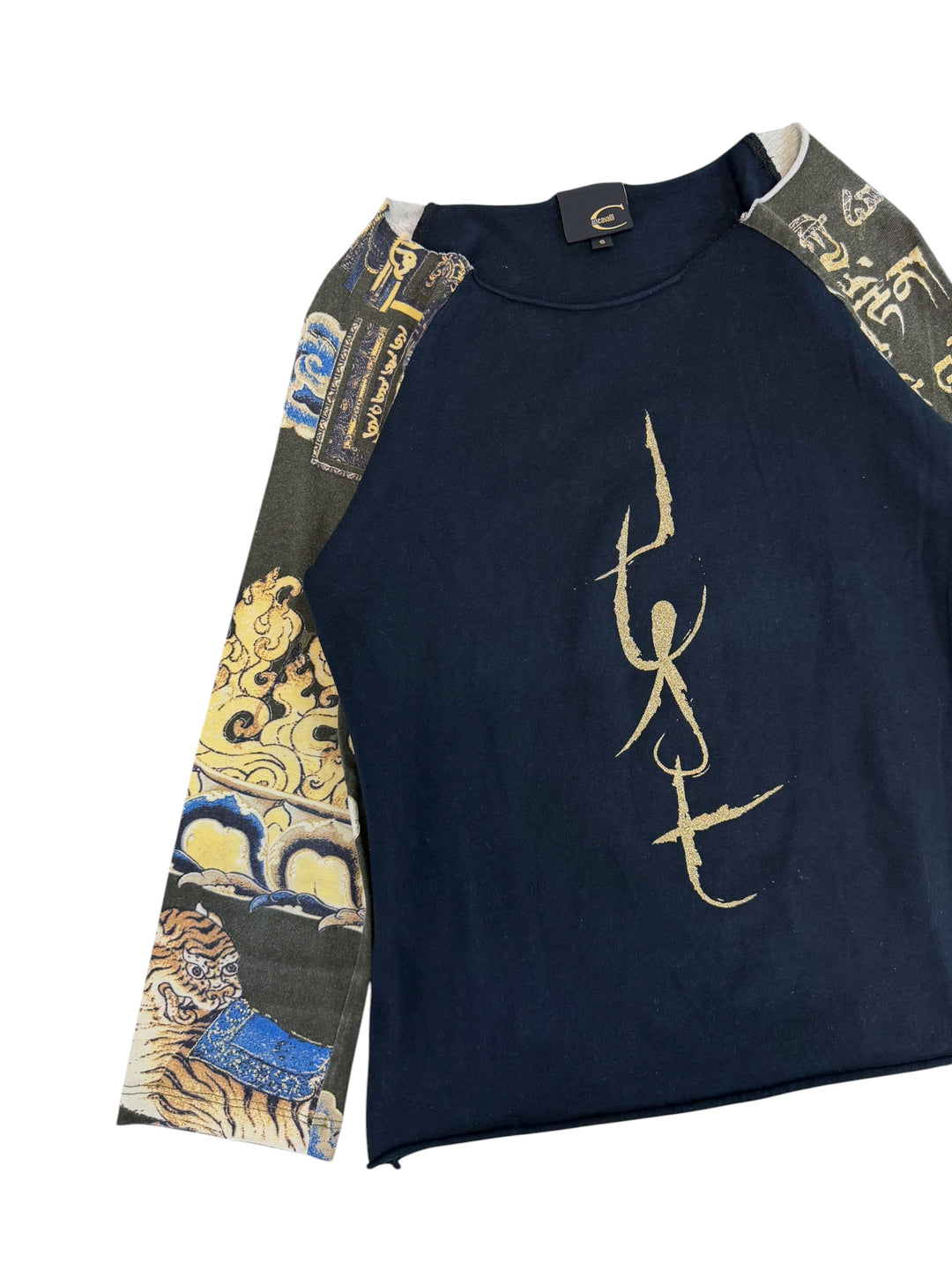 Just cavalli Tibetan print raglan long sleeve top
