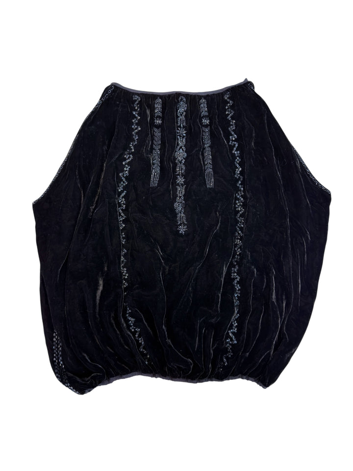Jean Paul Gaultier Femme FW2006 deadstock beaded velvet blouse