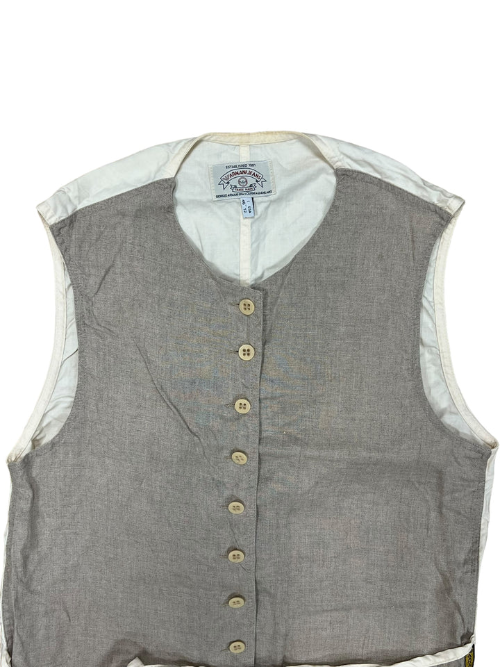 Armani jeans vintage linen buttoned vest shirt women’s medium