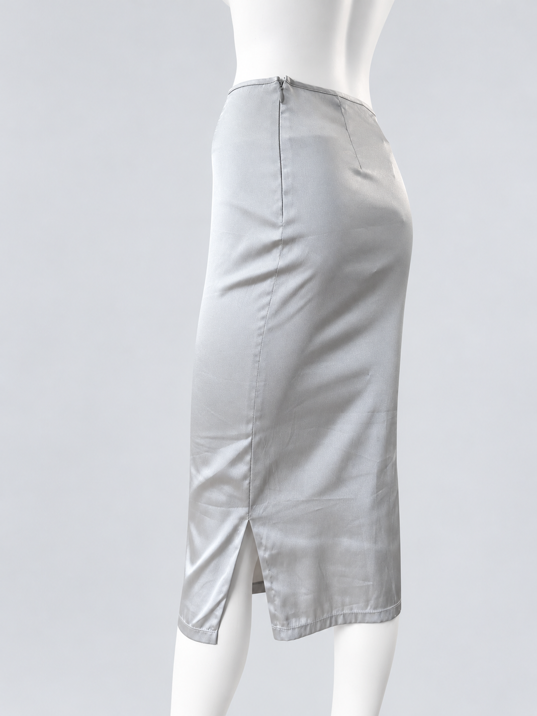 Dolce&Gabbana silver satin pencil skirt