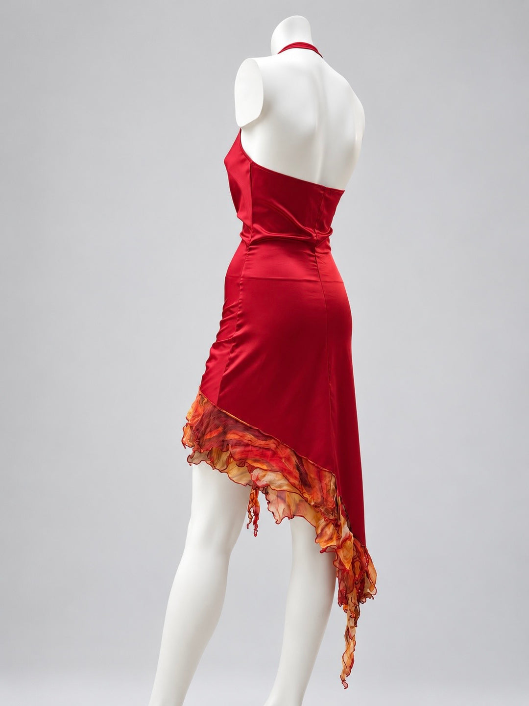 Vintage halter ruched mini dress
