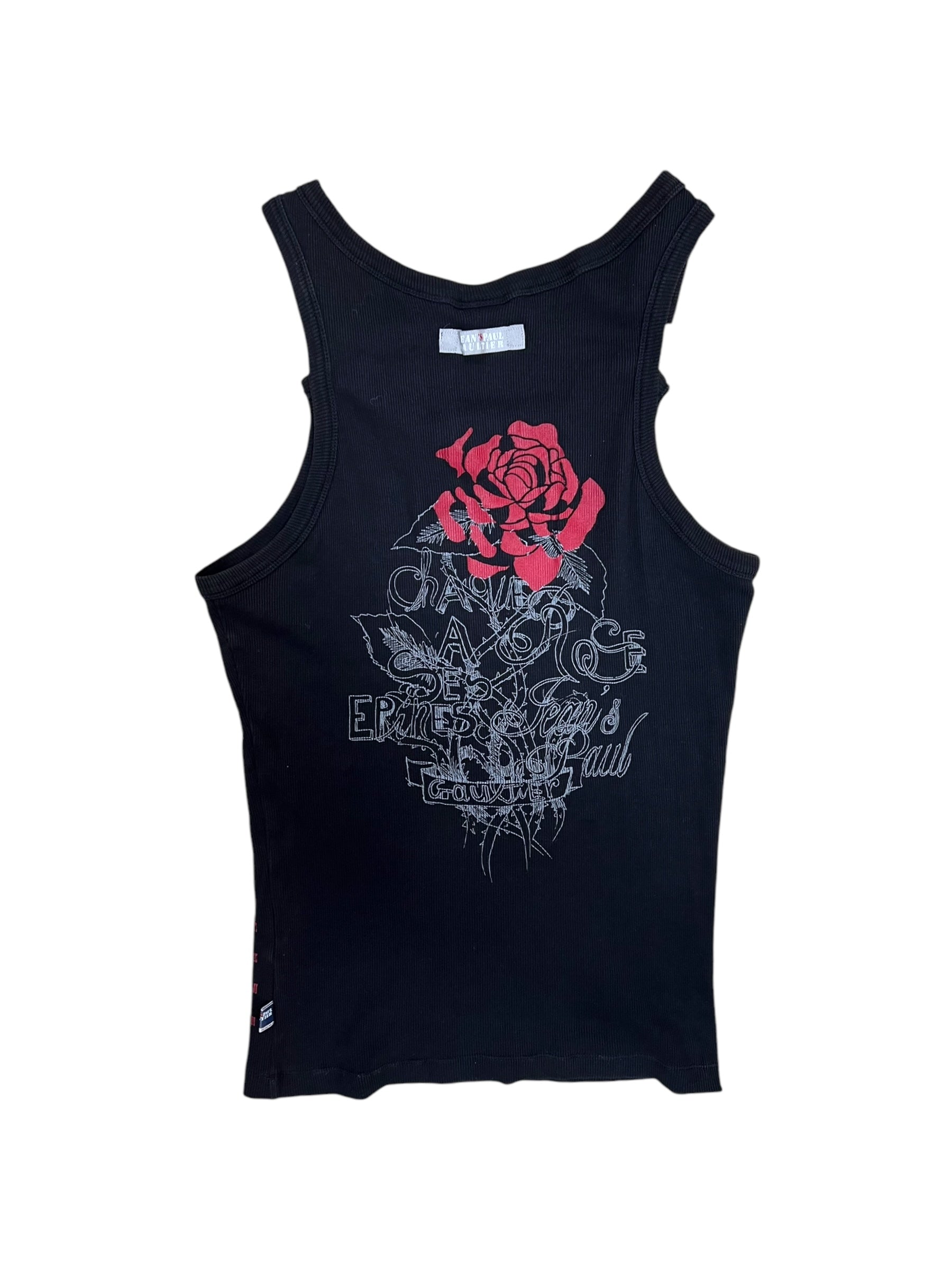 Jean Paul Gaultier vintage red stripe tank top w/ dungarees