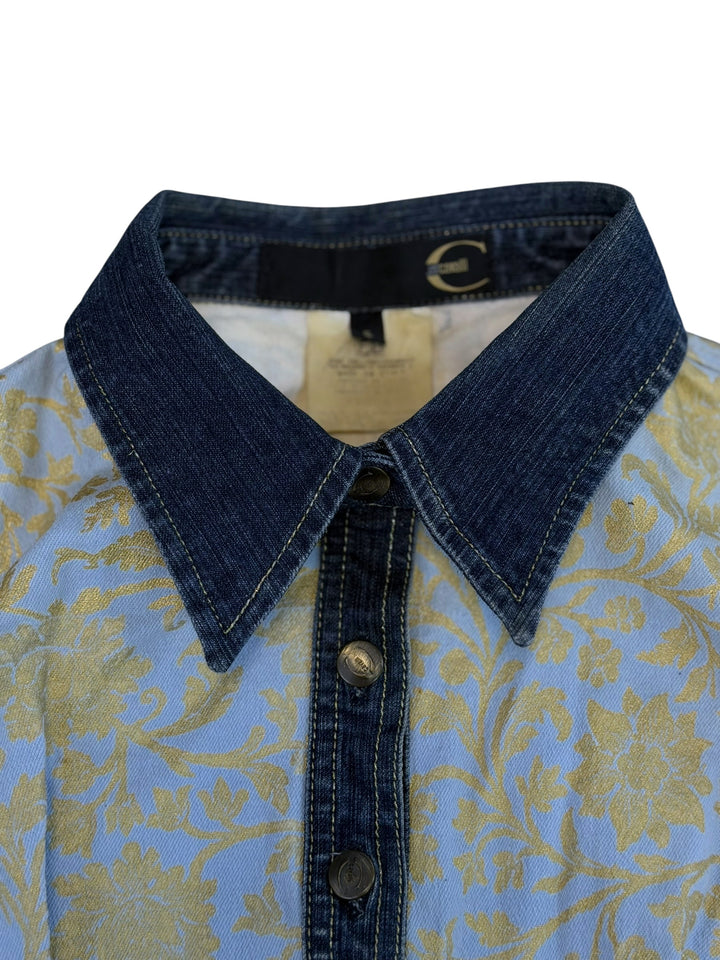 Just Cavalli floral jacquard denim jacket