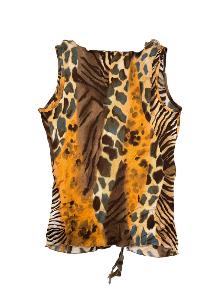 Animal print sleeveless vintage top