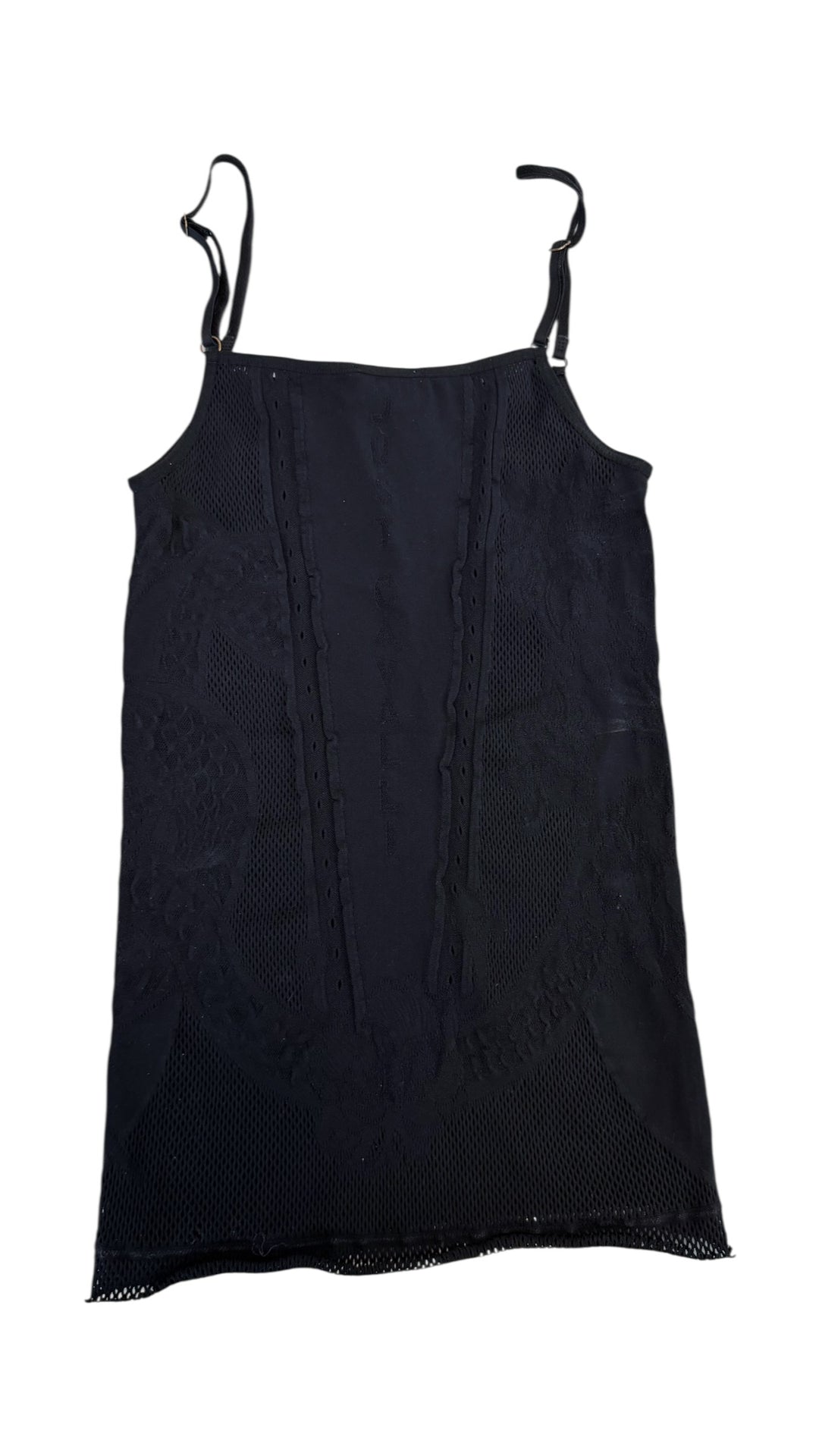 Just Cavalli mesh tank top with perforated/fishnet details