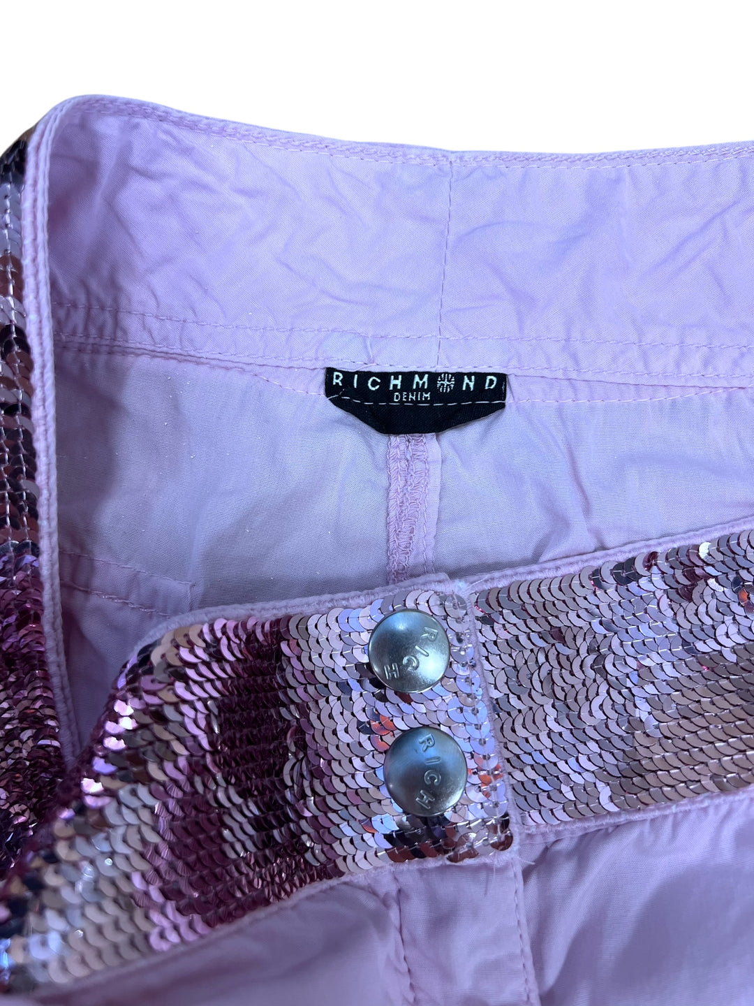 Richmond Pink Sequin Waist Cargo Pants Small eu34
