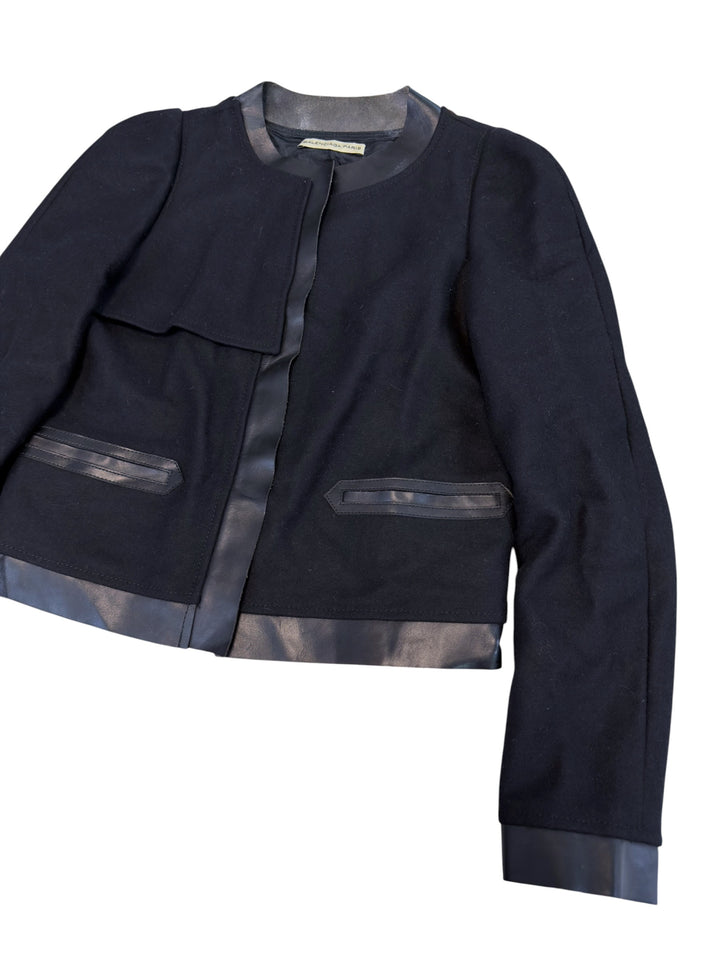 Balenciaga Paris leather-trim cropped jacket