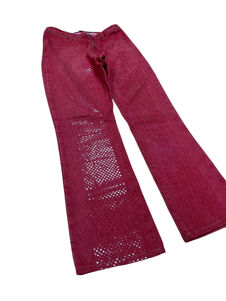 Just Cavalli Red Sequin Jeans Extra Small (eu32)