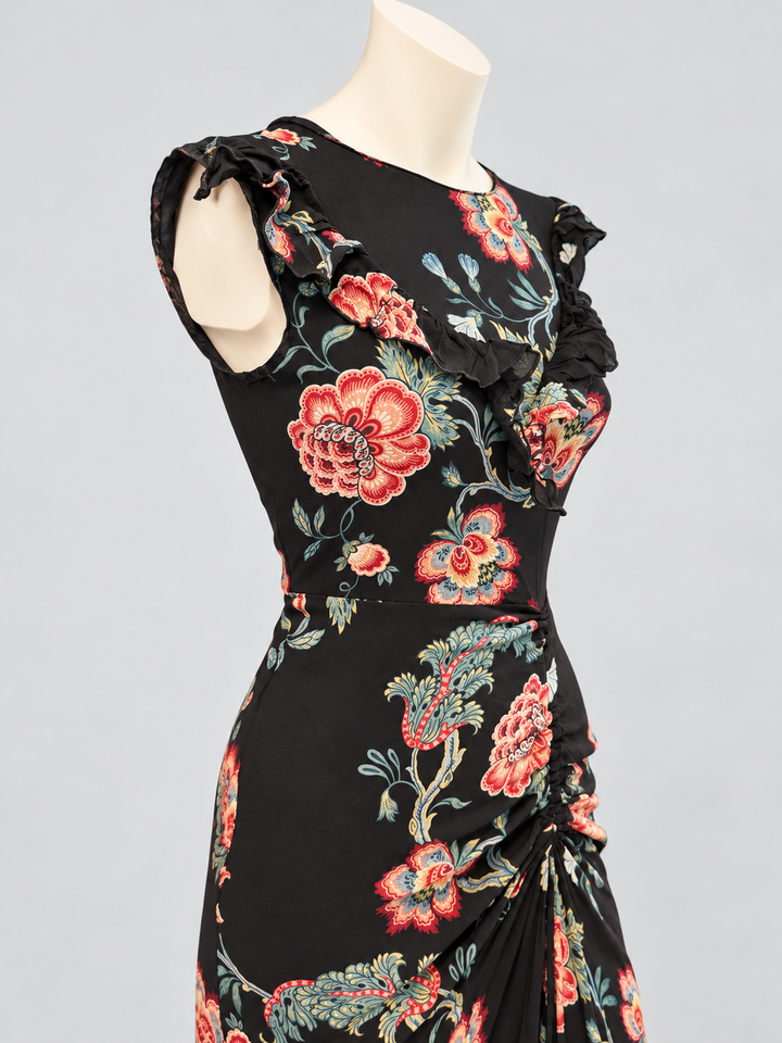 Pinko floral ruched midi dress