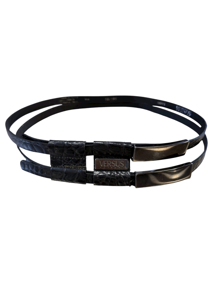 Versus Versace Vintage Double-Strap Leather Belt