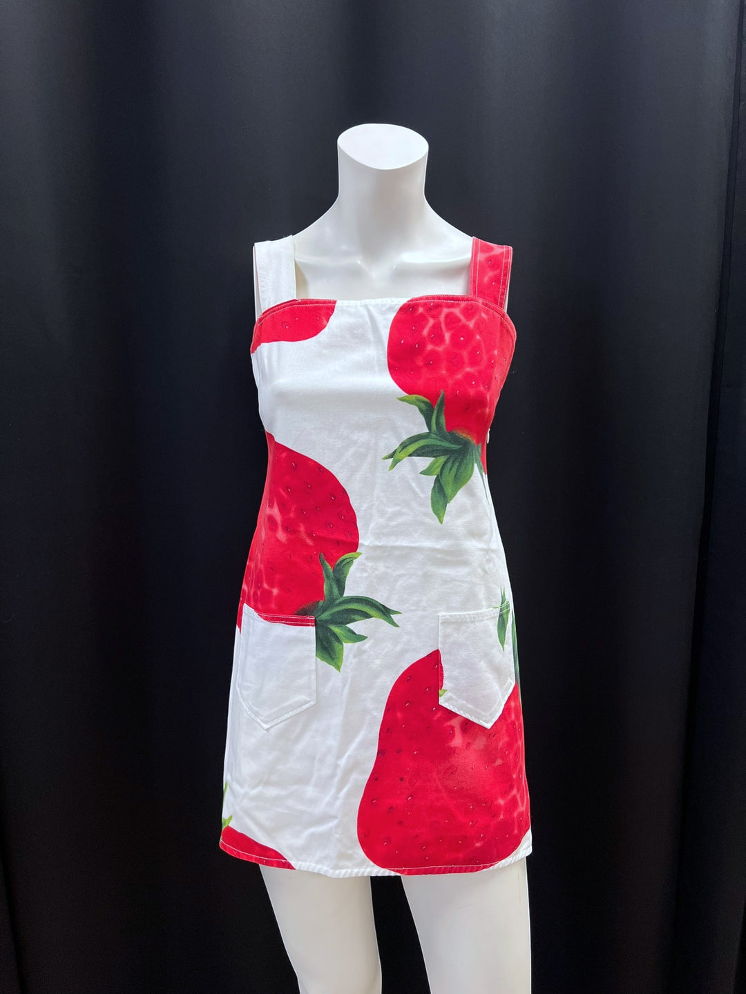 Dolce&Gabbana Vintage Strawberry Pinafore Mini Dress Extra Small