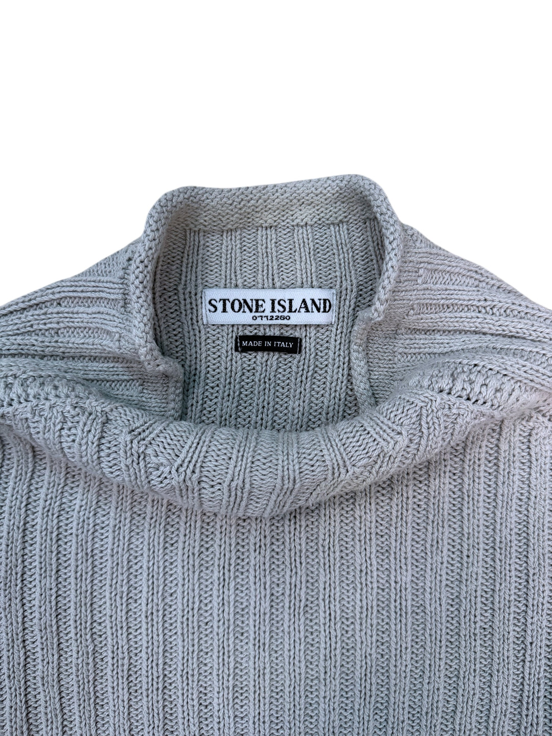 Stone Island ribbed knit mock-neck sweater