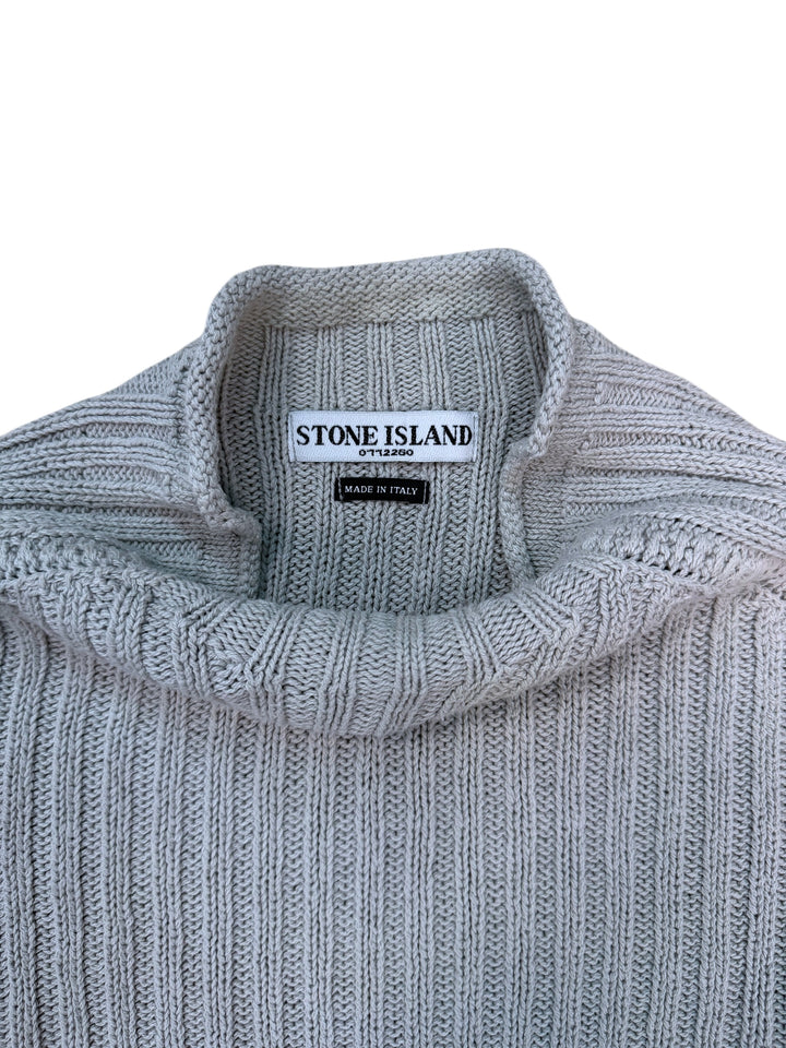 Stone Island ribbed knit mock-neck sweater