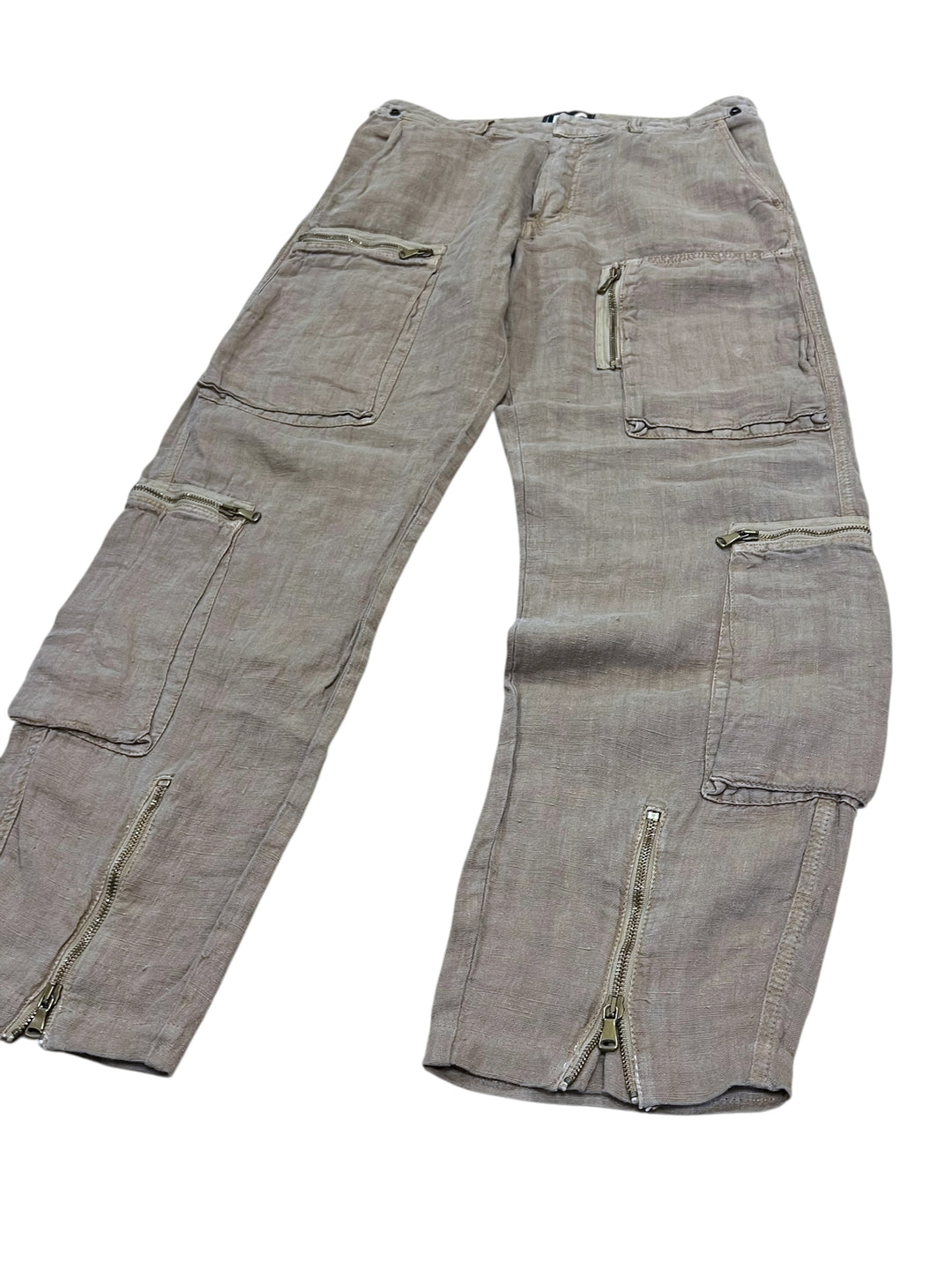 AW2004 Dolce & Gabbana Linen Multi Zips Cargo Pants (M|38)