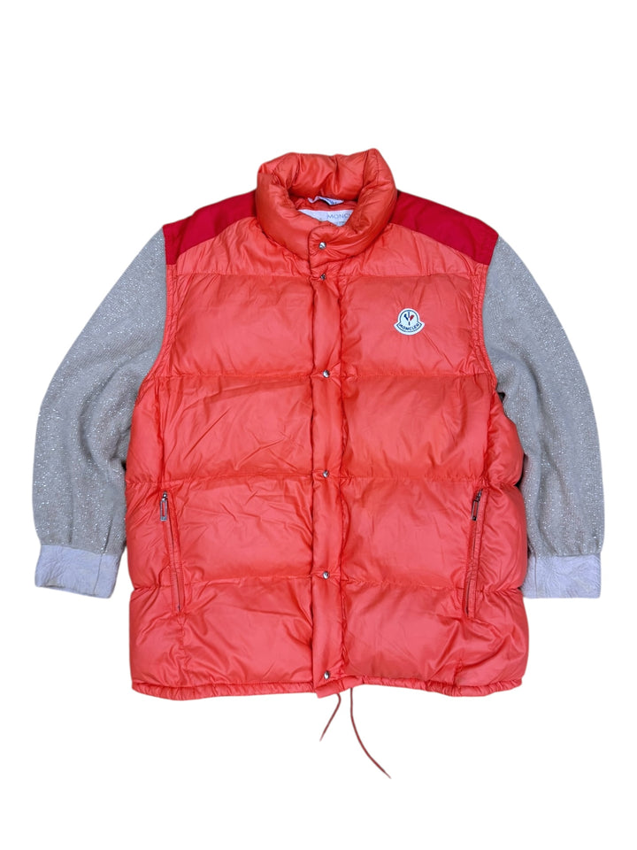 MONCLER Grenoble 1980s Down Vest in Bright Coral Red