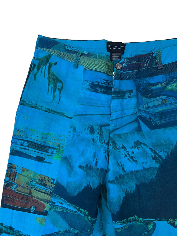 Custo Barcelona low waist | all over print pants women’s medium(38)