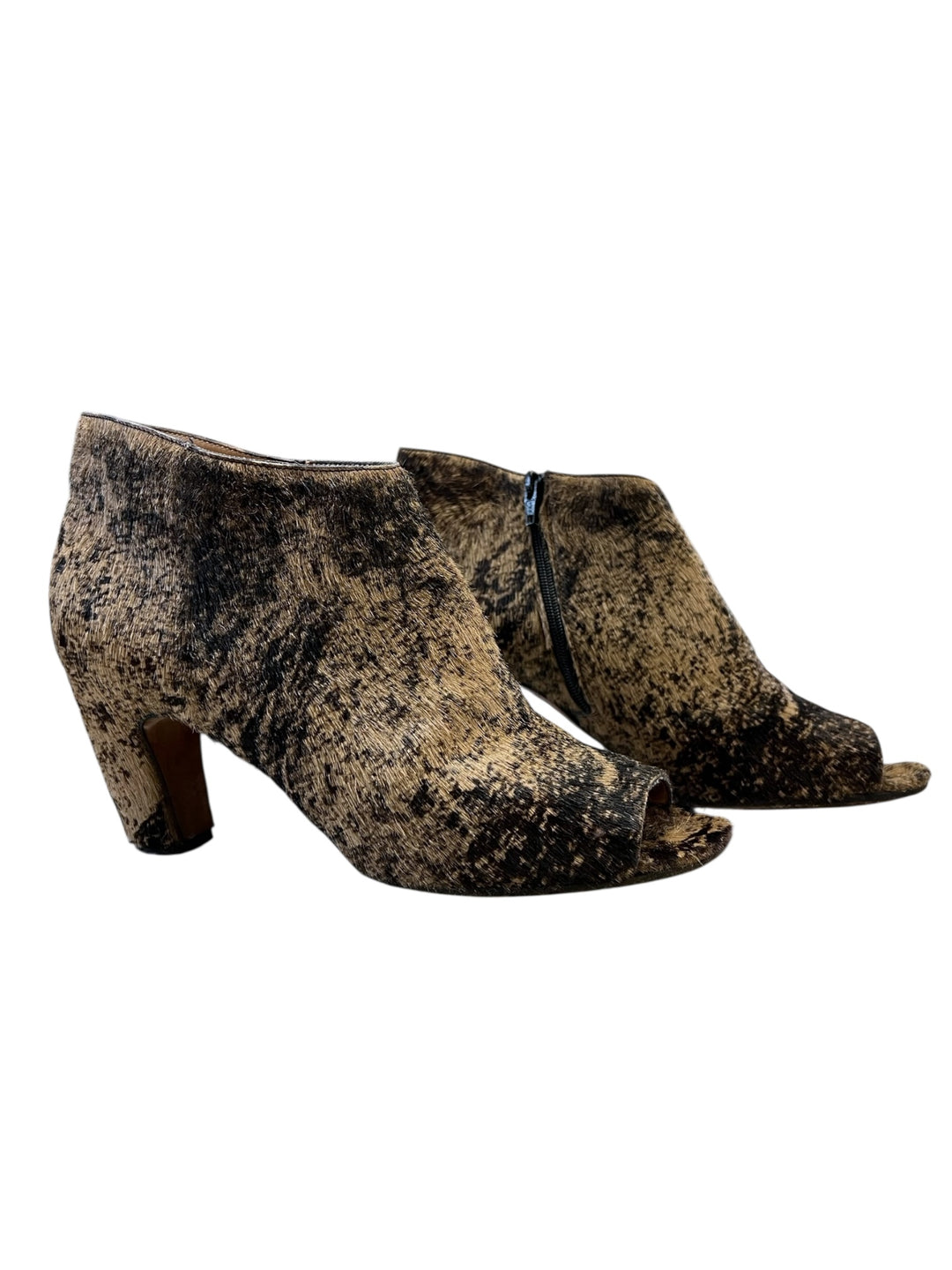 2000s Maison Martin Margiela Pony Hair Peep Toe Ankle Boots Size Eu40