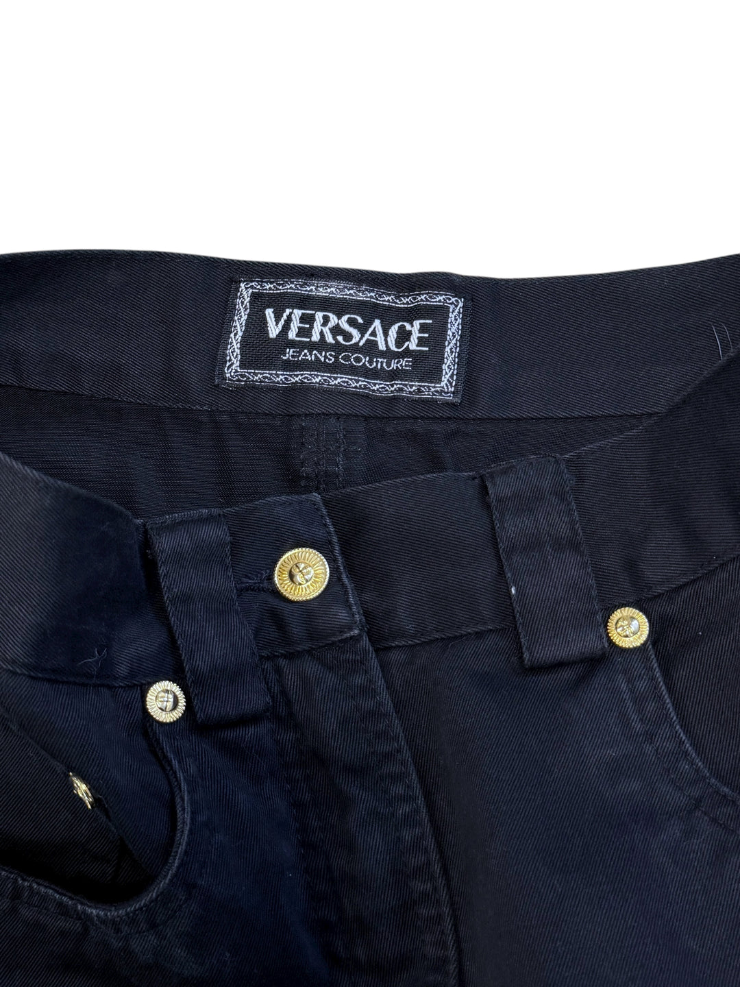 Versace Jeans Couture black A-line mini skirt (XS)
