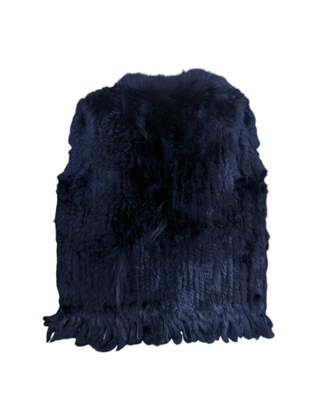 2000s black fur vest medium