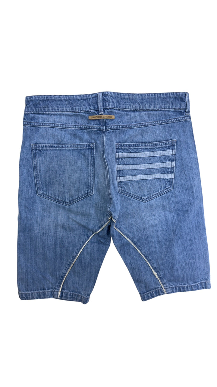 Jean Paul Gaultier denim shorts with contrast side seam