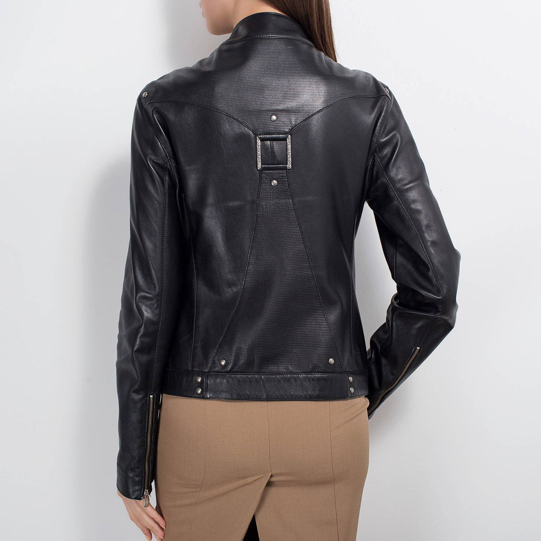 Versace Vintage Leather Biker Jacket Women’s Medium