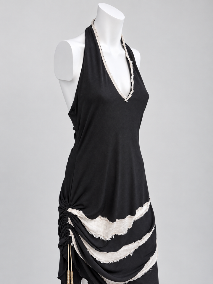 Vintage ruched halter dress