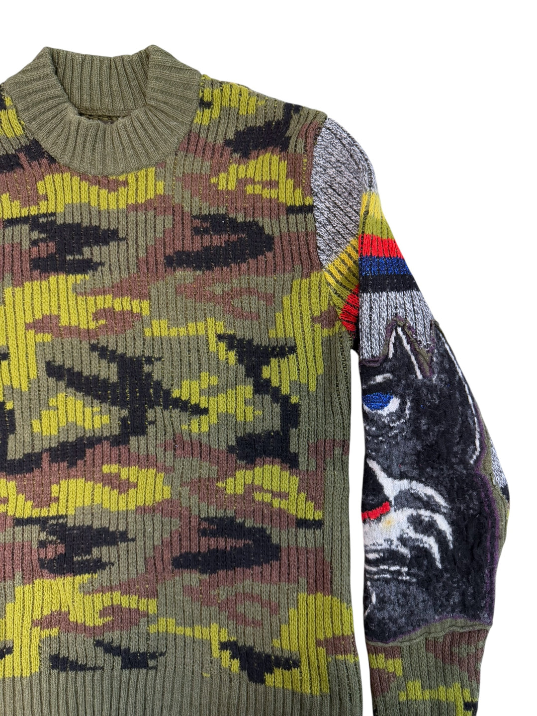 Diesel archive camouflage patchwork wool sweater