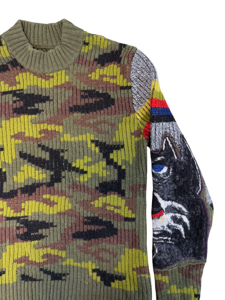 Diesel archive camouflage patchwork wool sweater