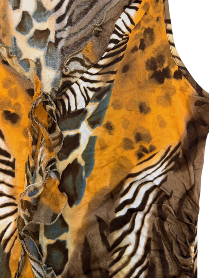 Animal print sleeveless vintage top
