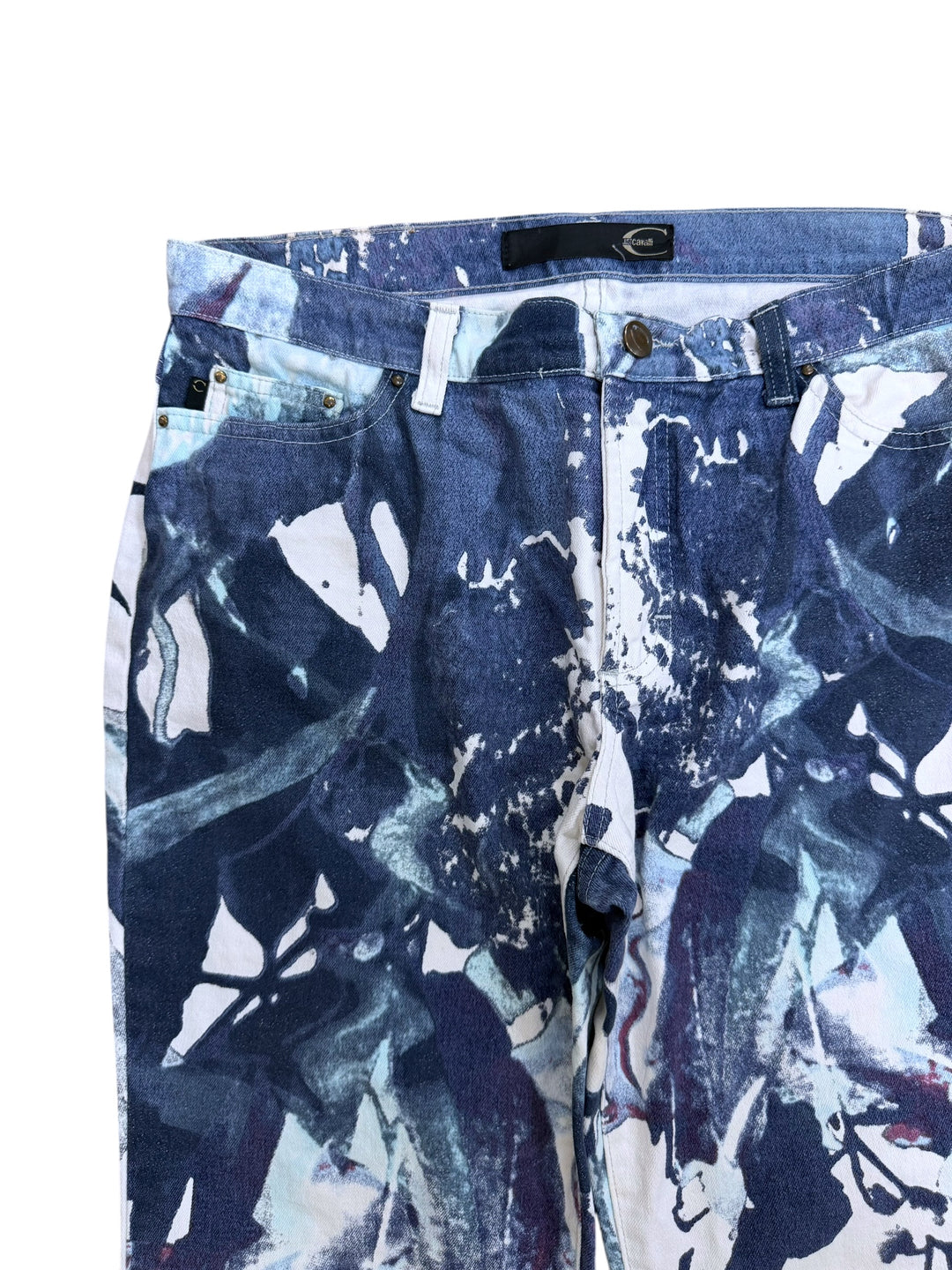 2000s Just Cavalli floral print stretch jeans