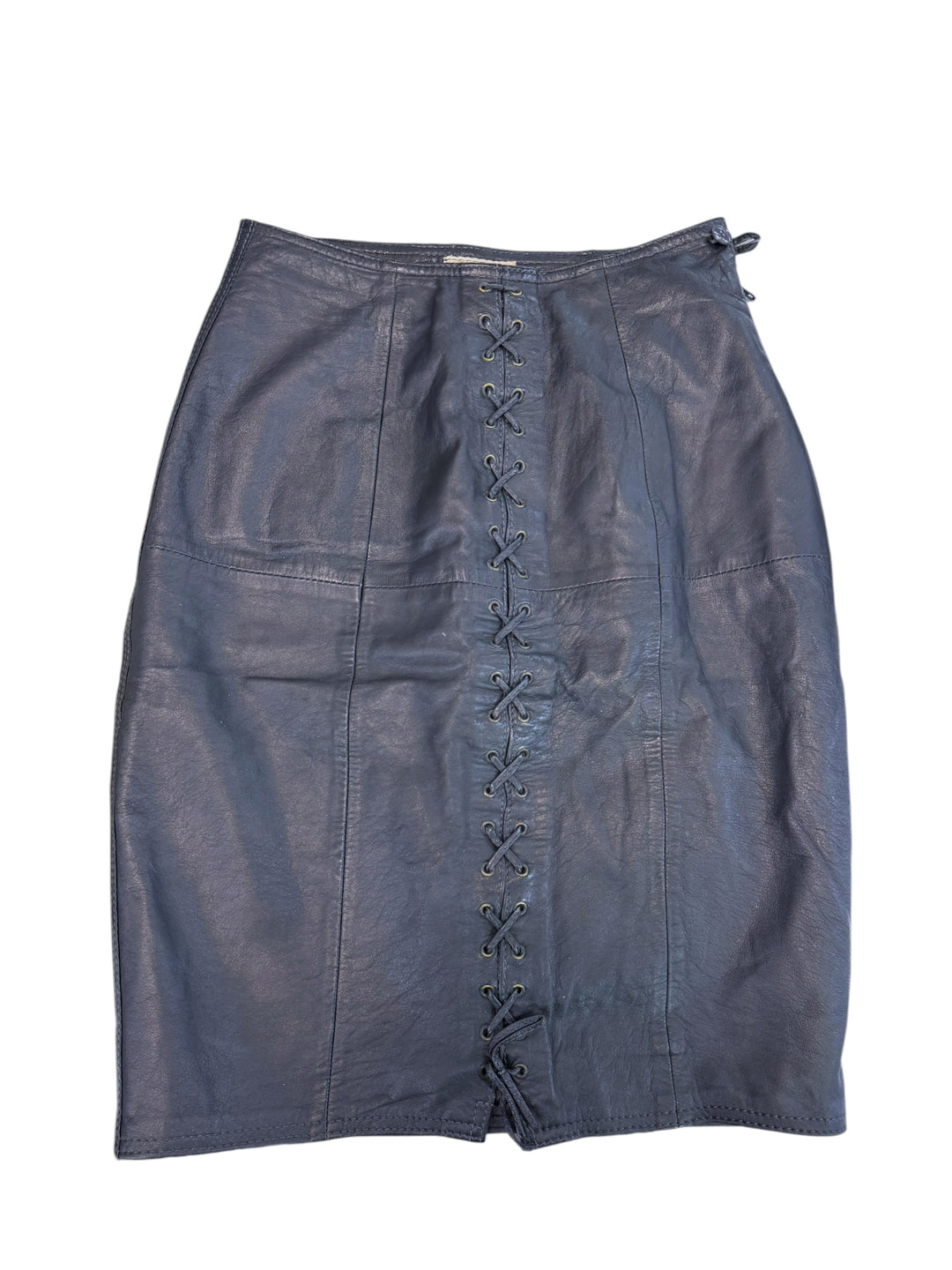 Les Copains lace-up leather skirt