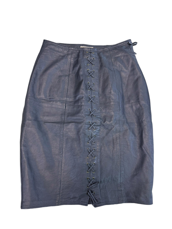 Les Copains lace-up leather skirt