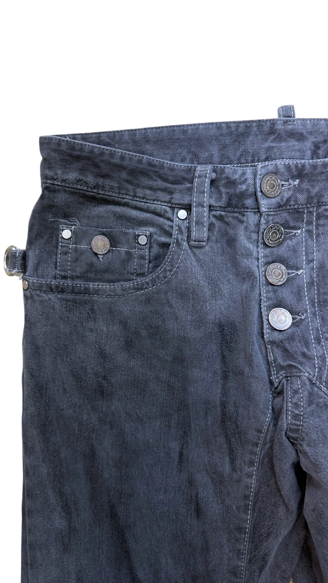 Dsquared2 vintage dark wash button fly jeans – made in Italy