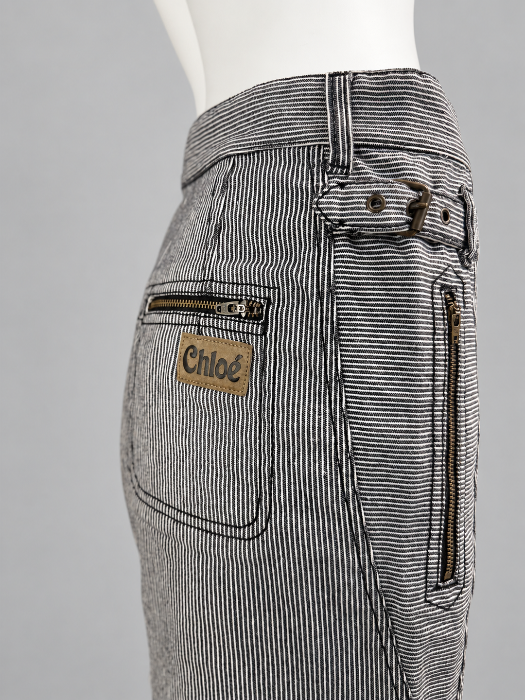 Chloé striped utility mini skirt