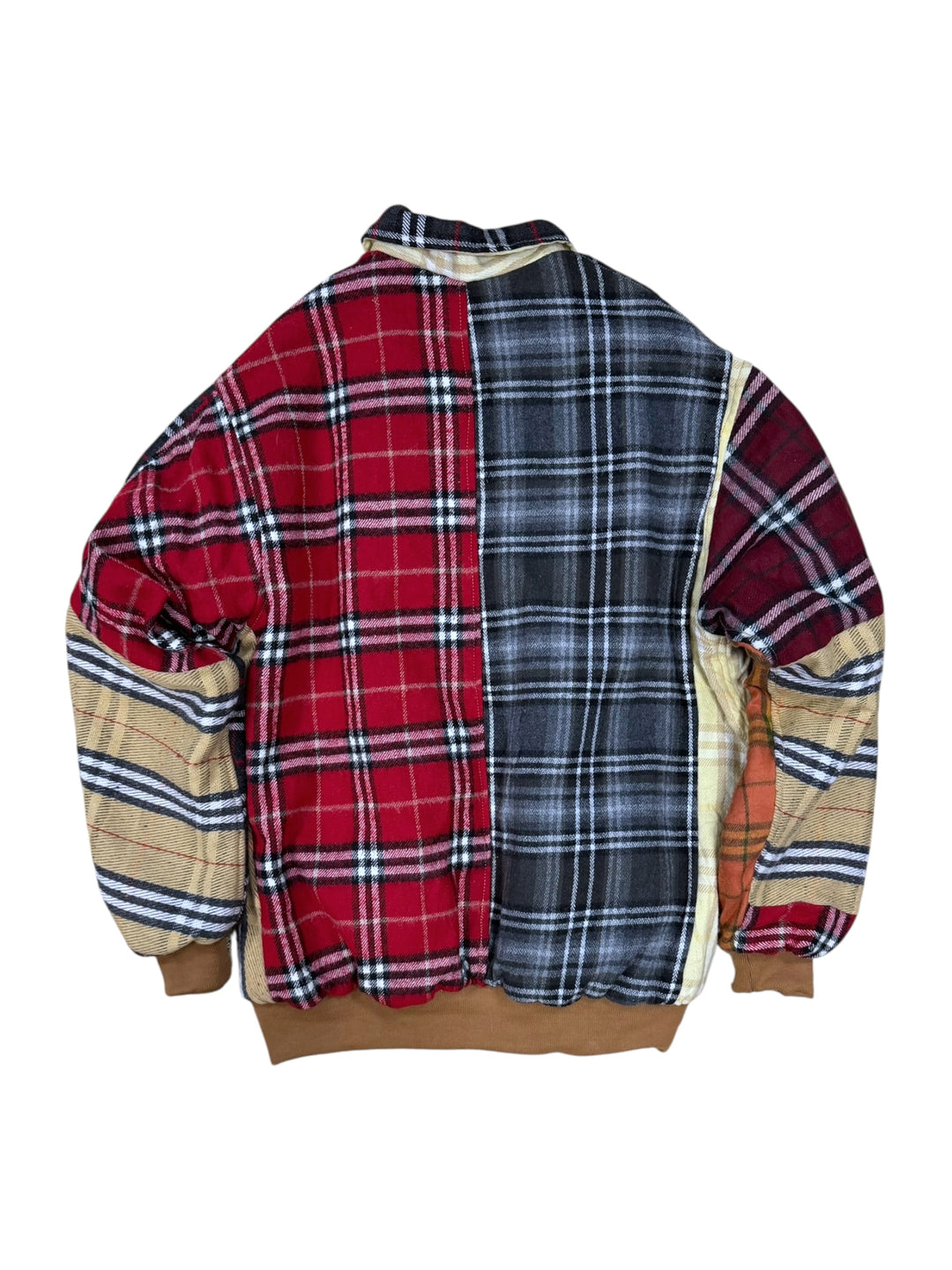Reworked Tartan Patchwork Harrington Jacket Extra Large