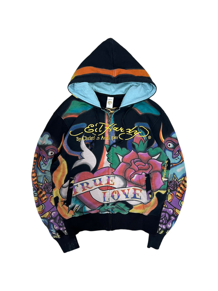 Ed hardy by Christian Audigier y2k rare hooded jacket Women's Medium