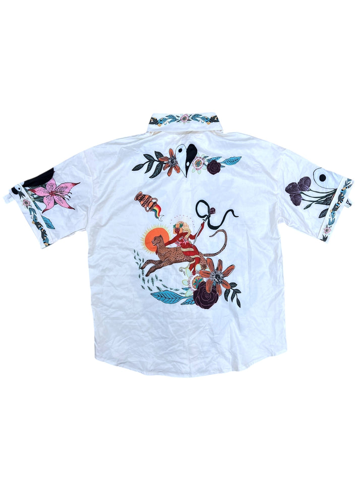 vintage printed shirt women's large