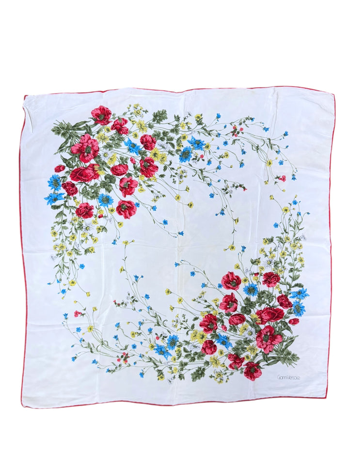 Gianni Versace 1980s Silk Floral Scarf