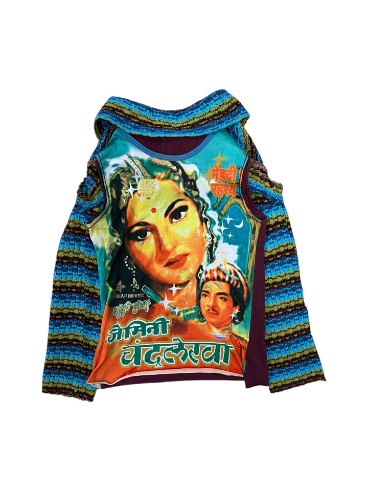 Miss Sixty Rare Indian movies print knit top women’s small