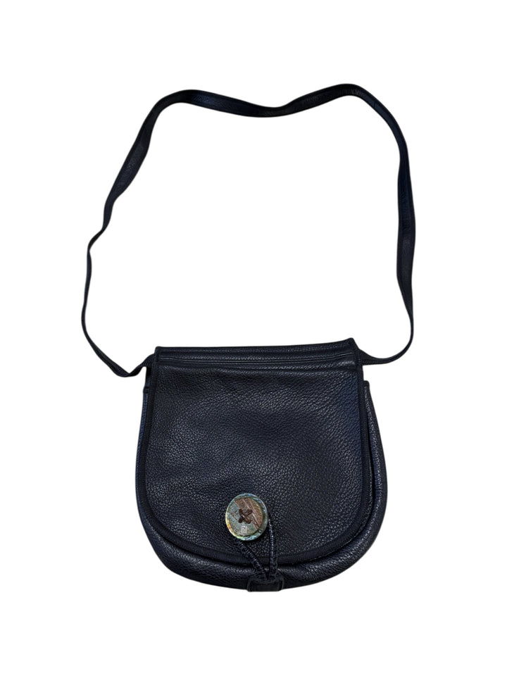 FENDI SAS 1970s Black Leather Crossbody Bag