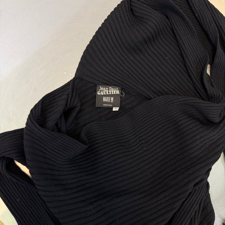 Jean Paul Gaultier ribbed knit dress with scarf
